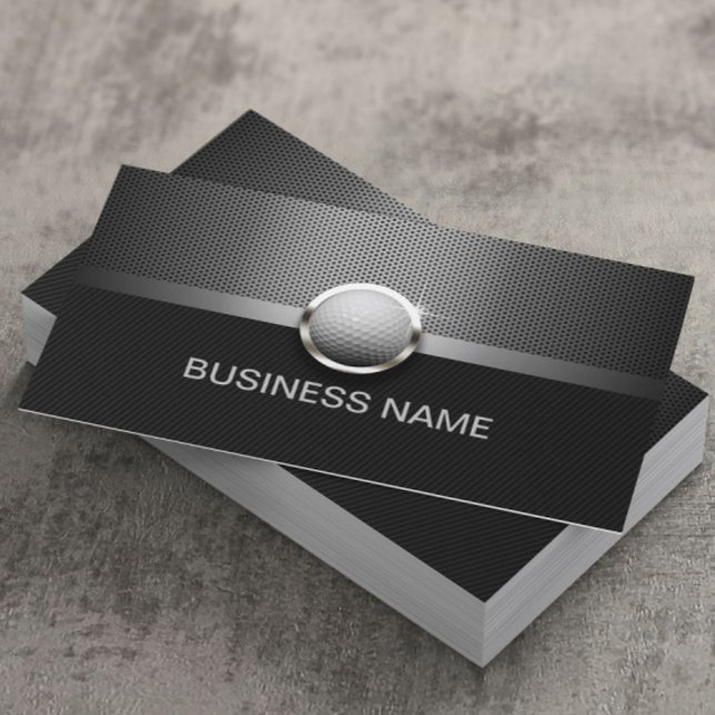 Carte De Visite Instructeur de golf Modern Metal Sport professionn (Créateur téléchargé)