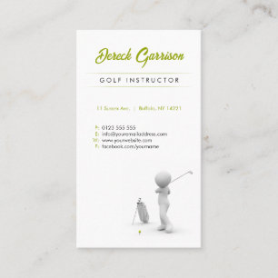 Carte De Visite Instructeur de golf   Professeur professionnel