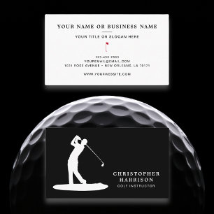 Carte De Visite Instructeur de golf Professional Modern Black Spor