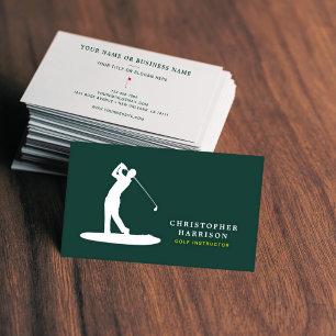 Carte De Visite Instructeur de golf Professional Modern Green Spor
