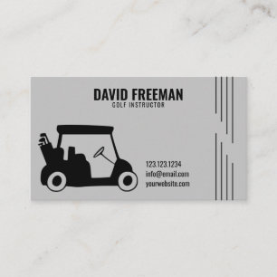 Carte De Visite Instructeur de golf Simple Cart Silhouette Grey