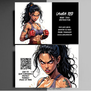 Carte De Visite Instructeur de kick-boxing arts martiaux Muay Thai