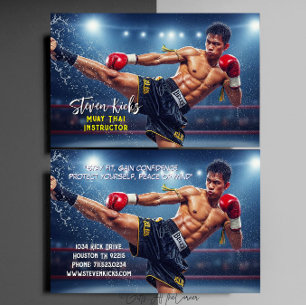 Carte De Visite Instructeur de kickboxing arts martiaux Muay Thai