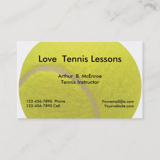 Carte De Visite Instructeur de leçons de tennis (Devant)
