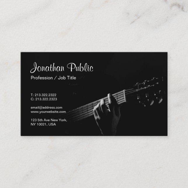 Carte De Visite Instructeur de musique Guitare Cours de Modèle (Devant)