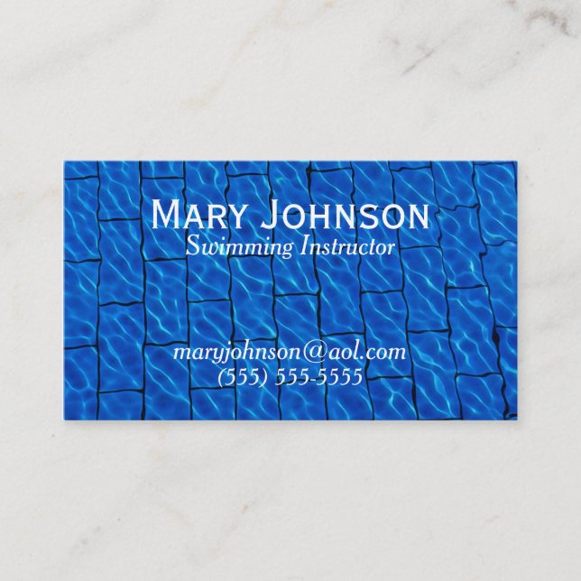 Carte De Visite Instructeur de natation Enseignant de natation Ens (Devant)
