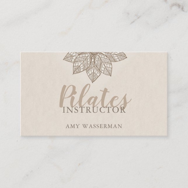 Carte De Visite Instructeur de Pilates modernes Lotus Flower (Devant)