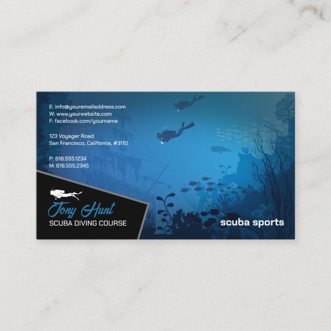 Carte De Visite Instructeur de plongée | Frogman | Sports nautique (Devant)