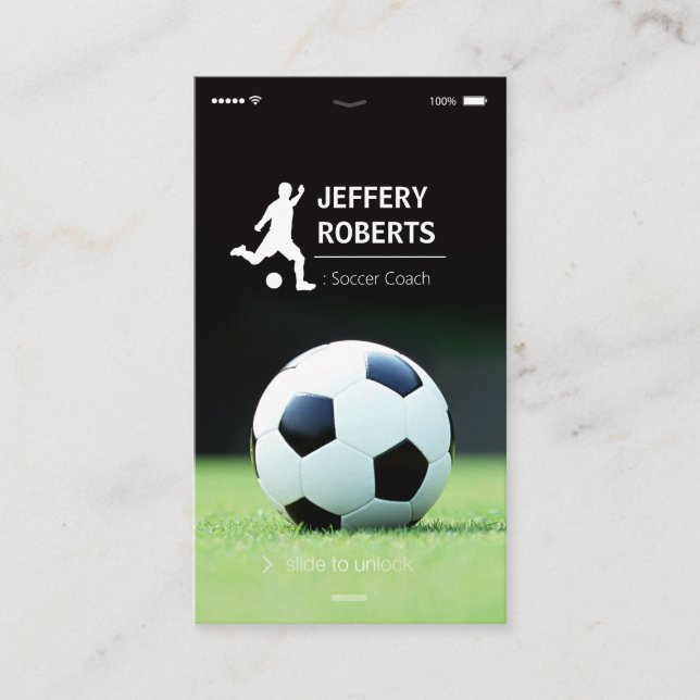 Carte De Visite Instructeur de soccer de l'entraîneur de soccer él (Devant)