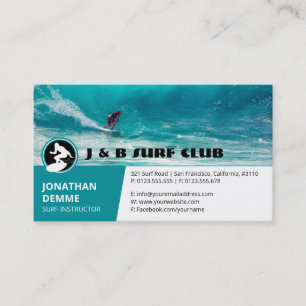 Carte De Visite Instructeur de surf   Surfboard Active Recreation