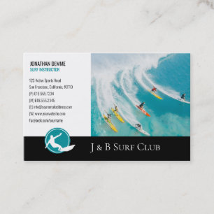 Carte De Visite Instructeur de surf   Surfboard Active Recreation