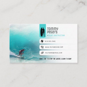 Carte De Visite Instructeur de surf   Vacances actives Surfboard