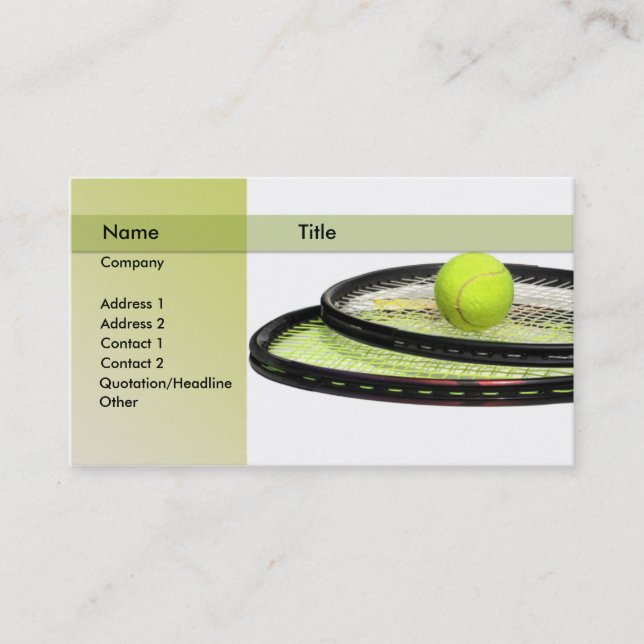Carte De Visite instructeur de tennis (Devant)
