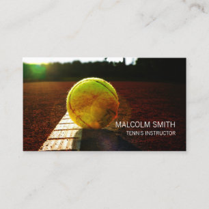Carte De Visite Instructeur De Tennis Bal De Tennis Sur Le Terrain