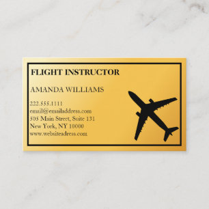 Carte De Visite Instructeur de vol d'avion à réaction moderne