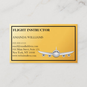 Carte De Visite Instructeur de vol d'avion à réaction moderne