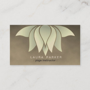 Carte De Visite Instructeur de Yoga à fleurs Lotus Méditation d'or