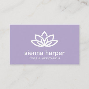 Carte De Visite Instructeur de Yoga à fleurs Lotus Purple