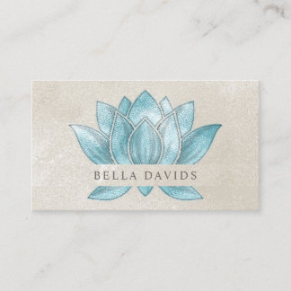 Carte De Visite Instructeur de yoga à motif floral mandala turquoi