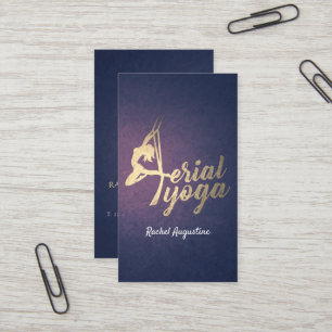 Carte De Visite Instructeur de yoga aérien Pilates Fitness Purple 