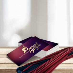Carte De Visite Instructeur de yoga aérien Pilates Fitness Purple 