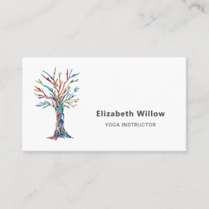 Carte De Visite Instructeur de Yoga Arbre-Arc-en-ciel