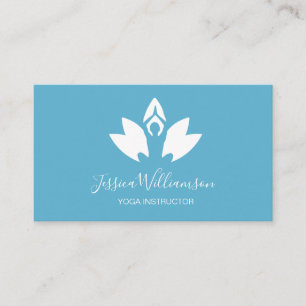Carte De Visite Instructeur de yoga bleu rose personnalisé