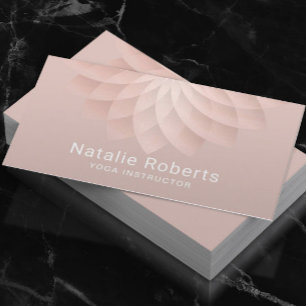 Carte De Visite Instructeur de Yoga Blush Rose Gold Spiral Lotus