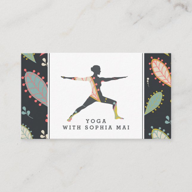 Carte De Visite Instructeur de Yoga Boho moderne tendance (Devant)