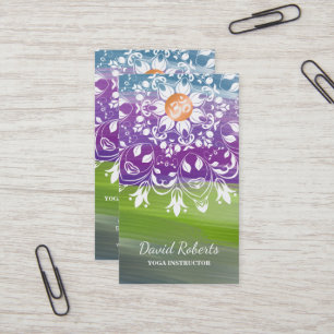CARTE DE VISITE INSTRUCTEUR DE YOGA CUSTOMISÉ PAR LOGO DE MANDALA