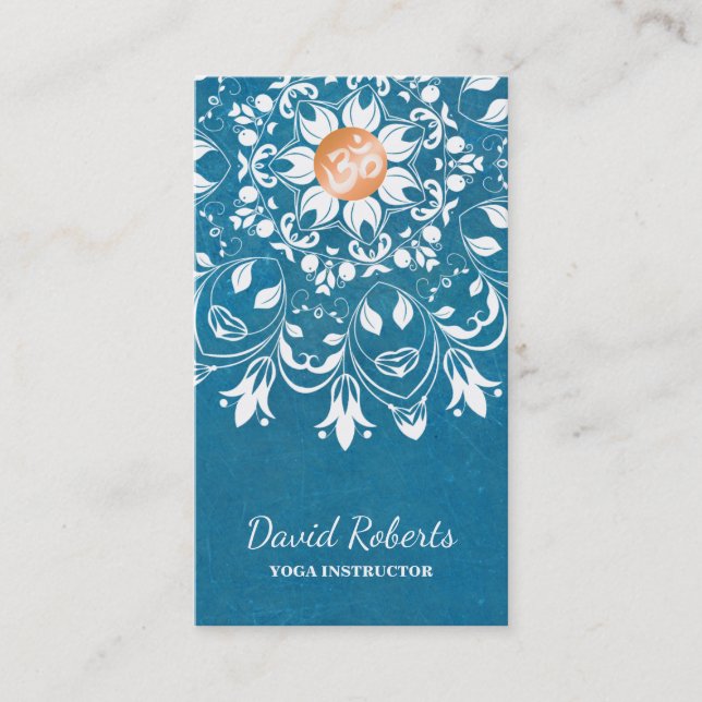 CARTE DE VISITE INSTRUCTEUR DE YOGA CUSTOMISÉ PAR LOGO DE MANDALA (Devant)