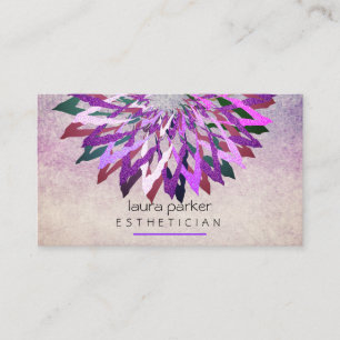Carte De Visite Instructeur de yoga de Beautician à fleurs de lotu