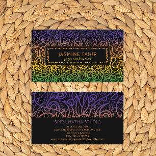 Carte De Visite Instructeur de Yoga de doodle cool coloré à la mai