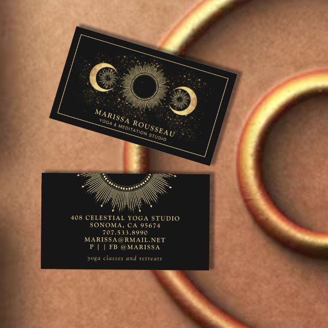 Carte de visite instructeur de Yoga de la lune de  (Créateur téléchargé)