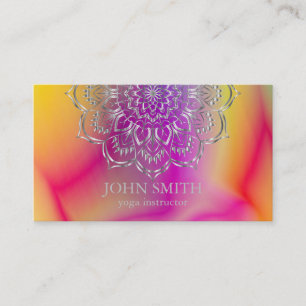 Carte De Visite Instructeur de Yoga de Lotus Yoga, Rose minimalist