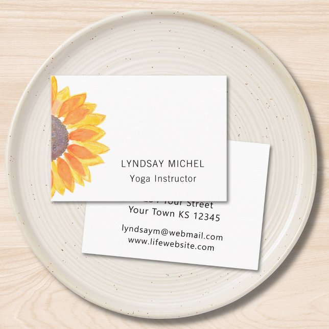 Carte de visite instructeur de Yoga de tournesol m (Créateur téléchargé)