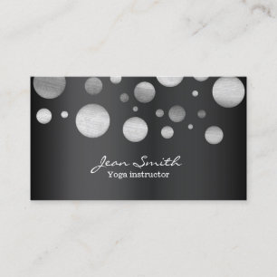 Carte De Visite Instructeur de Yoga Dots d'argent moderne