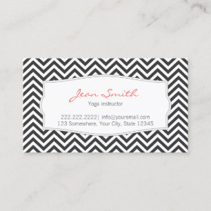 Carte De Visite Instructeur de yoga Elegant Chevron Stripes