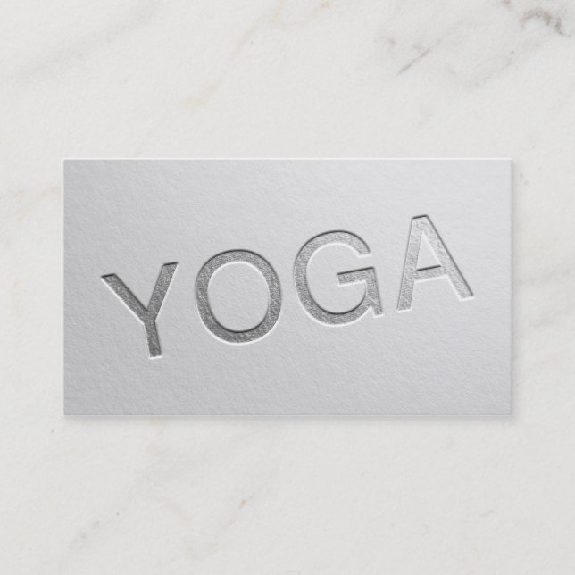 Carte De Visite Instructeur de Yoga en argent blanc minimum (Devant)
