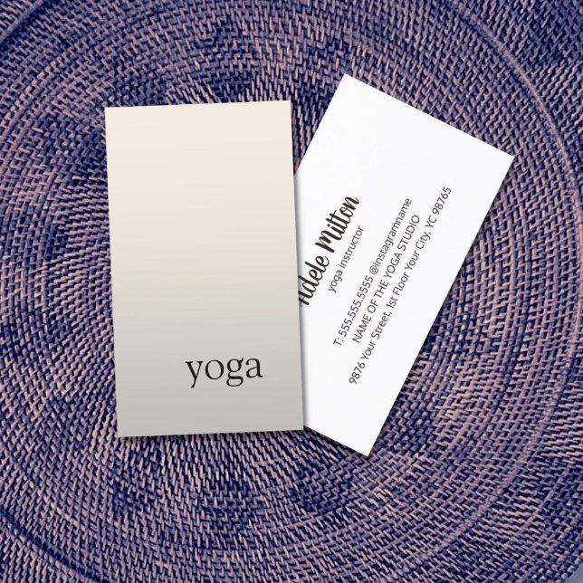 Carte De Visite Instructeur de Yoga en métal Faux minimal (Créateur téléchargé)