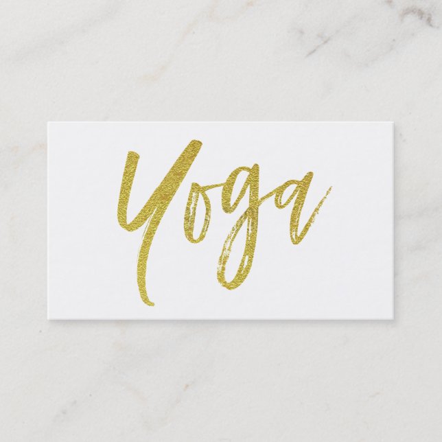 Carte De Visite *~* Instructeur de Yoga Enseignant Gold Blanc Mode (Devant)