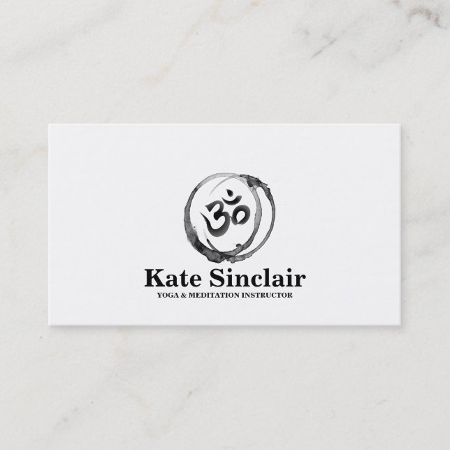 Carte De Visite Instructeur de yoga et de méditation noir et blanc (Devant)