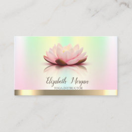Carte De Visite Instructeur de Yoga Gold Lotus Flower Iridescente