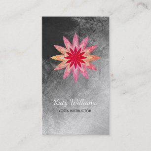 Carte De Visite Instructeur de yoga Lotus Fleur Aquarelle Chauffag