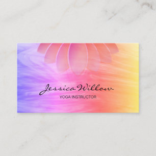 Carte De Visite Instructeur de Yoga Lotus Fleur Arc-en-ciel