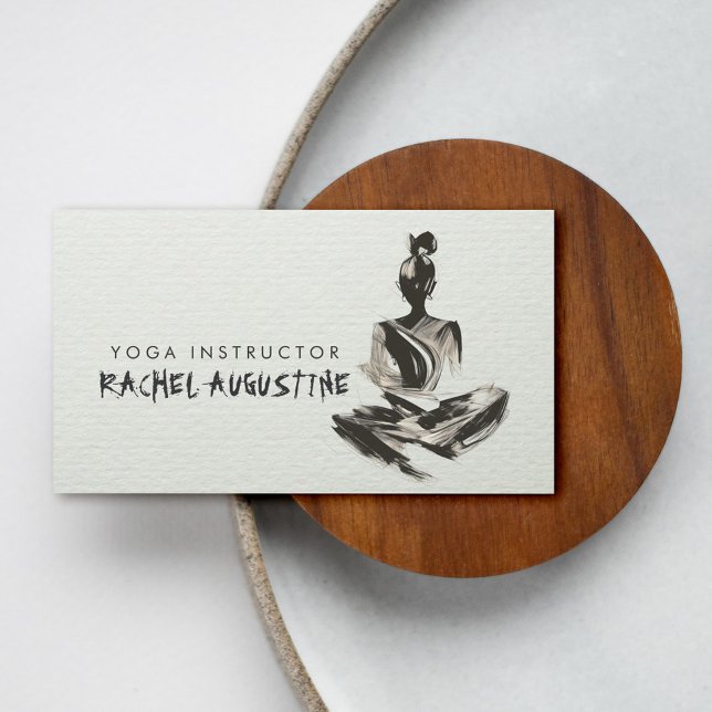 Carte De Visite Instructeur de Yoga Lotus Méditation Pose Brosse (Créateur téléchargé)