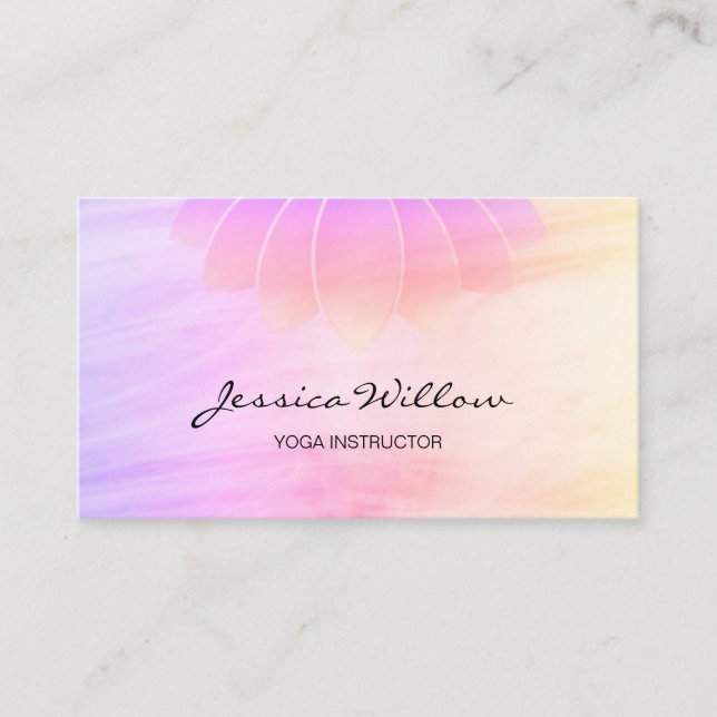 Carte De Visite Instructeur de Yoga Lotus Rose (Devant)