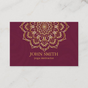 Carte De Visite Instructeur de Yoga Mandala Turquoise & Gold
