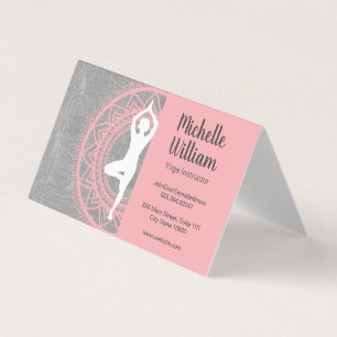 Carte De Visite Instructeur de yoga Médiation Motif Mandala