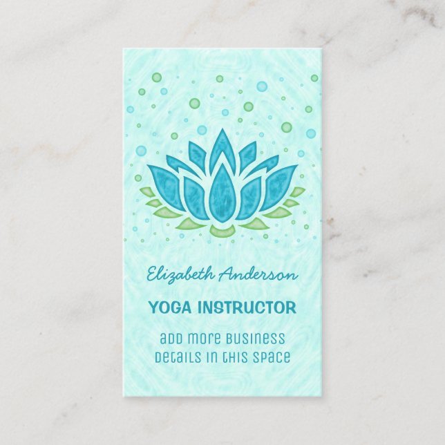 Carte De Visite Instructeur de yoga| Méditation du Zen de fleurs d (Devant)